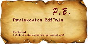 Pavlekovics Bónis névjegykártya